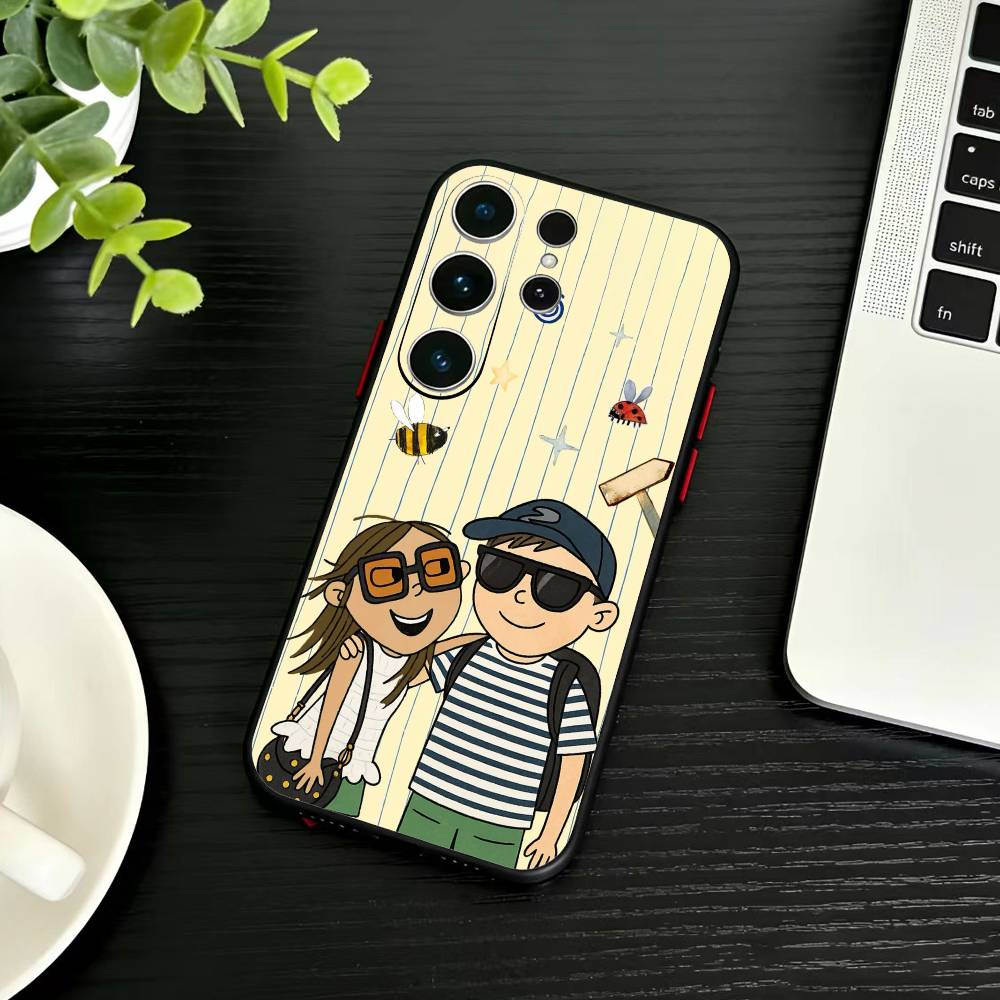 F-Charlie and Lola Cartoon Phone Case For Samsung S26,S25,S24,S23,S22,S21,S20,Plus,Fe,Lite,Others Black Cover