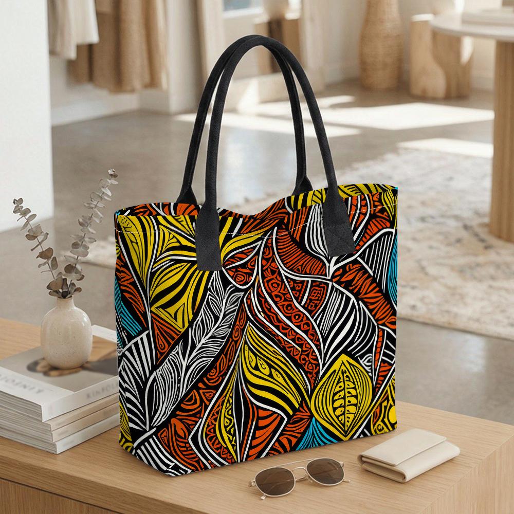 Ethnic Pattern Tote Bag Large Capacity Fashion Casual Shoulder Bag for Daily Use