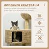 95cm Cat Tree Tower for Indoor Cats, with Scratching Post, Cat House, Toy Ball, Platform - Beige
