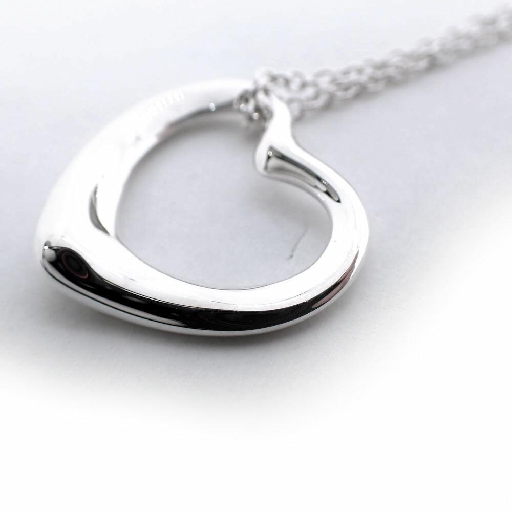 [Used] TIFFANY/Tiffany 925 Open Heart Pendant/Necklace/j8-8