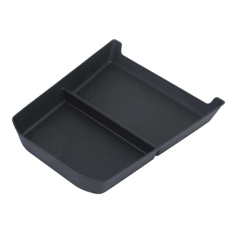 Lower Console Storage Insert for Cars, Flexible Rubber Tray with Taller Edges, Patterned Base and Divider Design for Small Daily Carry Items