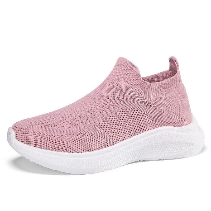 2025 New Men's and Women's Sports Shoes Popcorn Mesh Running Shoes Fly-woven Lightweight Breathable Large-size Running Shoes