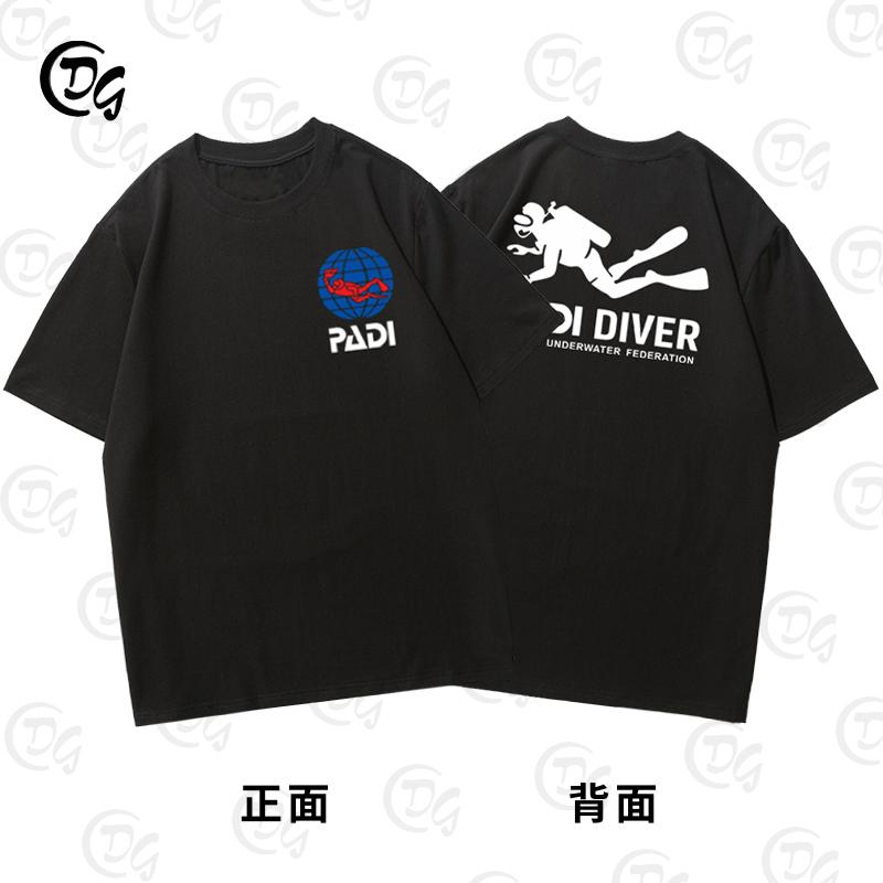 2025 PADI International Association of Professional Diving Instructors Dykare Kortärmad T-shirt Kläder Sommar Fritid