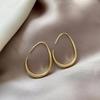 Charm Geometric Round Gold Color Stainless Steel Hoop Earrings for Women Personality Water Drop Dabgle Earring Jewelry Accessory