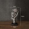 Il Silenzio è Oro Personaggio Retrò Resine Statua Scultura Astratta di Volto Umano Decorazione da Scrivania Arredamento Decorazioni per la Casa Vintage