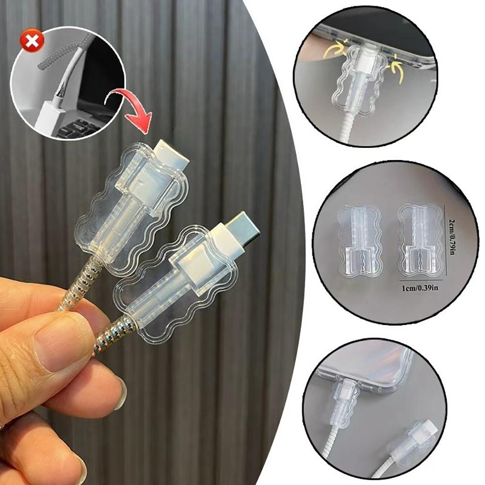 Clear Data Cable Protector Sleeves Anti-Breakage Cord Saver Mobile Phone Accessory For All Cell Phone Flexible Cord Management