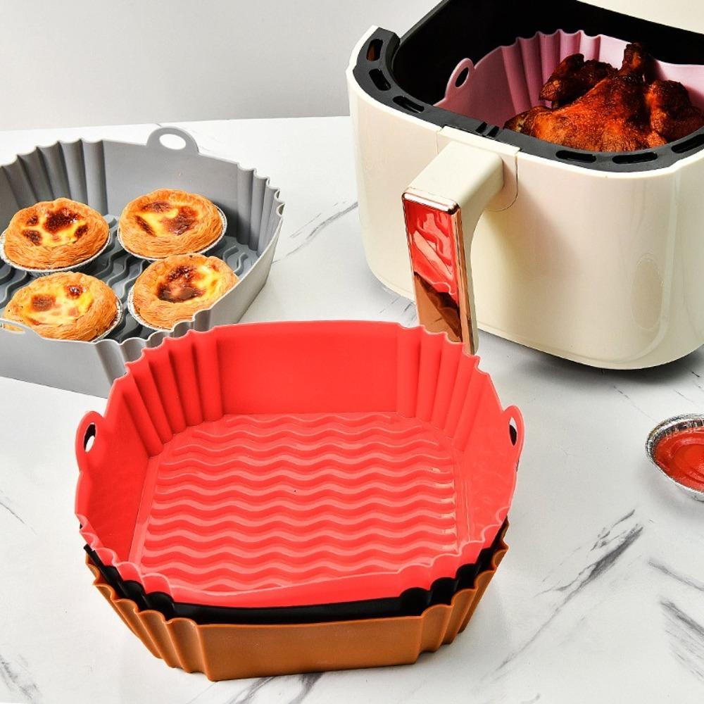 Non-stick Silicone Air Fryer Liners Soft Fried Chicken Accessories Square Silicone Pot Mould Liners Reusable Baking Basket