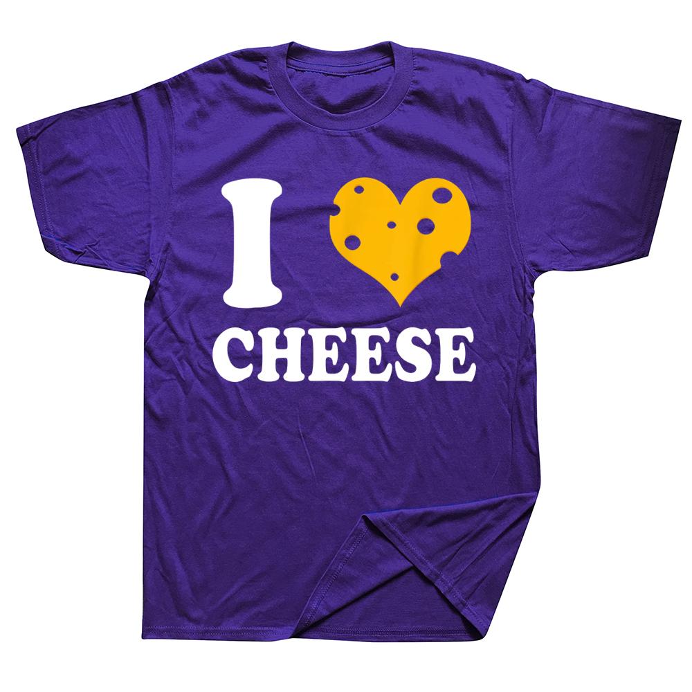 I Love Cheese Heart T Shirts Graphic Cotton Streetwear Short Sleeve Birthday Gifts Summer Style Tshirt Mens Clothing