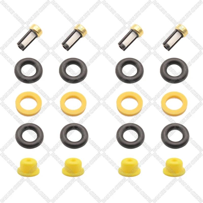 Filters Orings Seals Grommets Fuel injector service kit filter for 0280150558 for GM LT1 LS1 LS6 Ford Mustang SOHC DOHC 4 SET