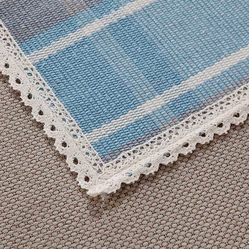 Mediterranes Blau Sofakissen Stoff Baumwollweberei Vier Jahreszeiten Rauh Sofabezug im Herbst und Winter