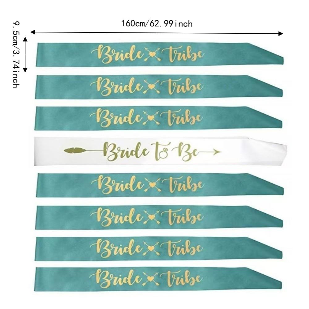 8Pcs Gold Letters Bridesmaid Sash Polyester Satin Bride To Be Sash Premium Sash Set Wedding Parties