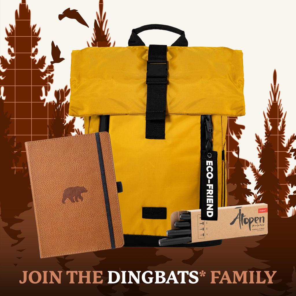 Wildlife Blank Medium Brown A5 Hardcover Notebook Cream 100gsm Paper Pocket Bookmark Included Dingbats - Notebook, Bear, - - Perforated,