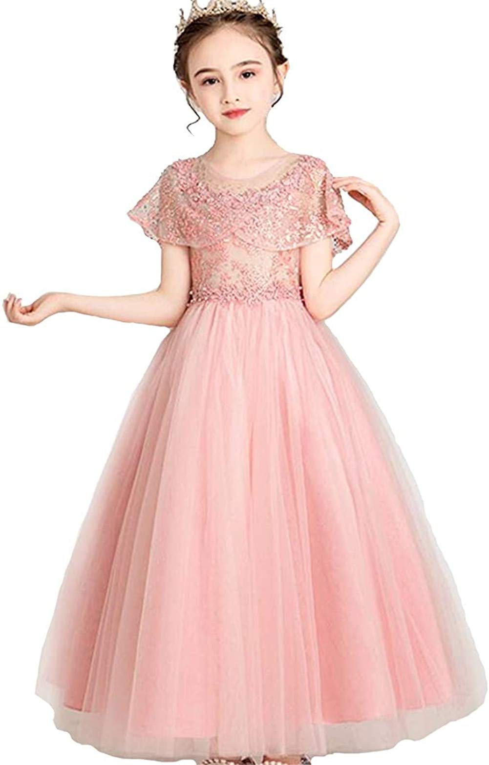 

Karwavyi Formal Princess Perfect for Piano and Entrance Ceremonies Girls Dress, Embroidered, Weddings, Recitals, Parties, Shichi-Go-San, Concerts, розовый