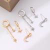 3Pcs Modern Star And Moon Earring Collection Uneven Plan Casual Fit Morning To Evening Accessories