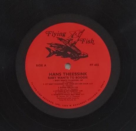 LP Record HANS THEESSINK  Baby Wants To Boogie FF455 Flying Fish 1987 US Blues Used