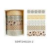 One Box/5 Rolls Retro Art Handheld Stickers High Beauty Film Cute Packaging Basic DIY