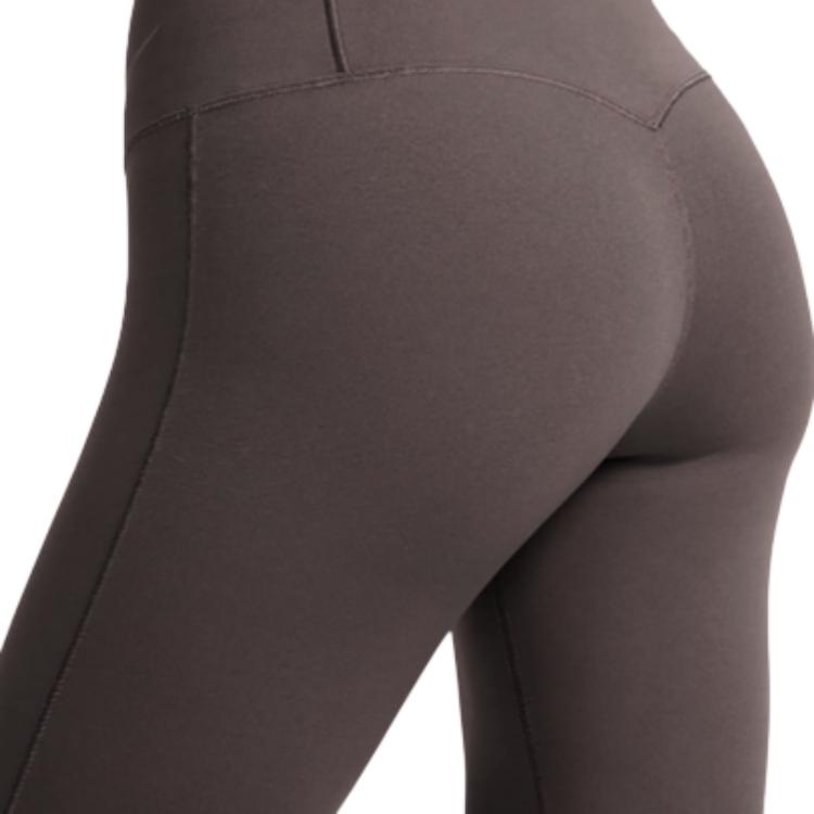 Nike Zenvy Pantaloni Sportivi Svasati a Vita Alta con Logo Monocolore Semplice Asciugatura Rapida Sollevamento Glutei Donna Fondi Grigio Medio FV7922254