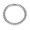 Men's European-American Titanium Steel Cuban Bracelet - Polished Six-Sided Simple Design Trendsetter Jewelry