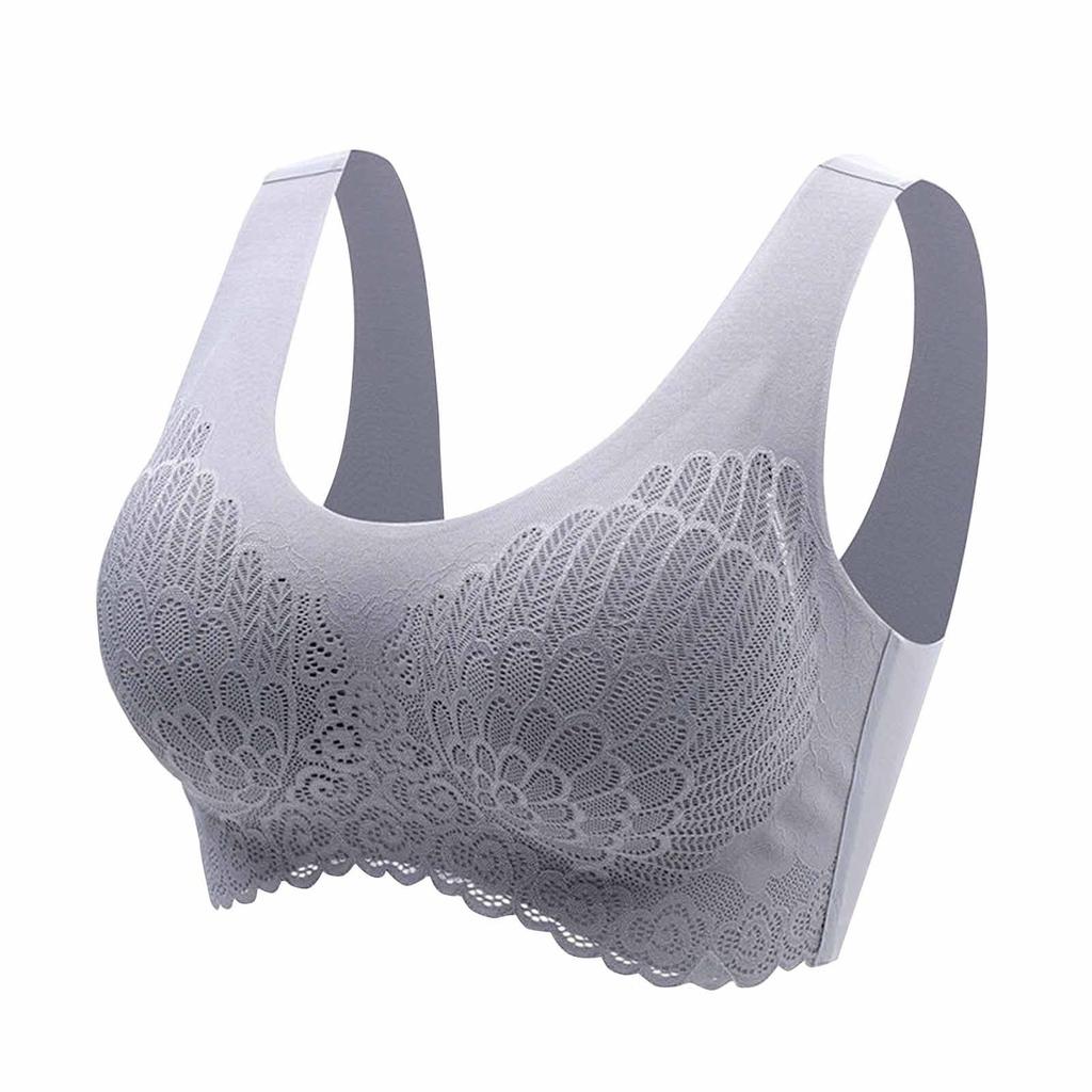 Women's Comfort Bra Without Underwire Sports Bra Padded Lace Bra Soft Seamless Stretch Bustier Classic Top