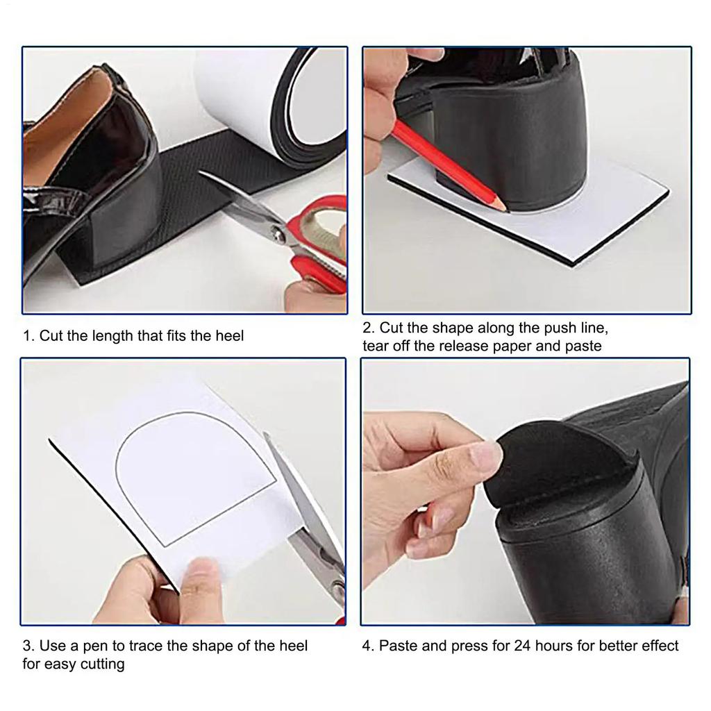 1 Roll Thick Non-Slip Wear-Resistant Shoe Sole Sticker - Anti-Abrasion Heel for Quieter, Sound-Canceling Chunky Heels Protection