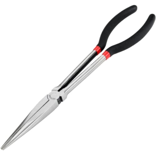 Fogman Long Nose Pliers, Tapered, Long, Slim, Non-Slip, for Cars (Straight)