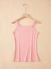 Elegant Lace Trim Women Camisole Solid Color Vest, Lace Patchwork, Round Neck Camisole Women's Top