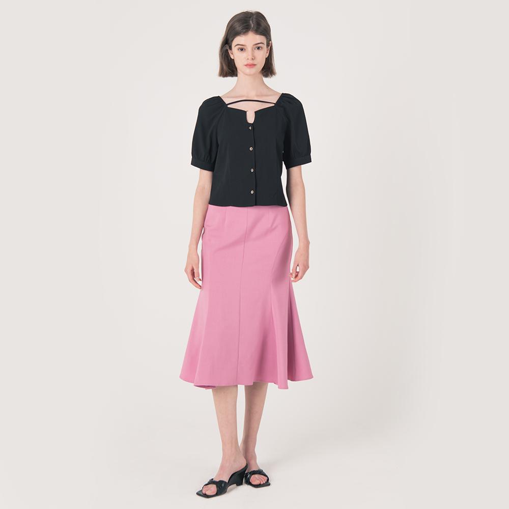 Wednesday Delight Wed_Fishtail High Waist Skirt_Pink