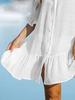 2023 Summer V-neck Ruffle Beach Dress: Solid Color, Sun Protection Cover-up for Women