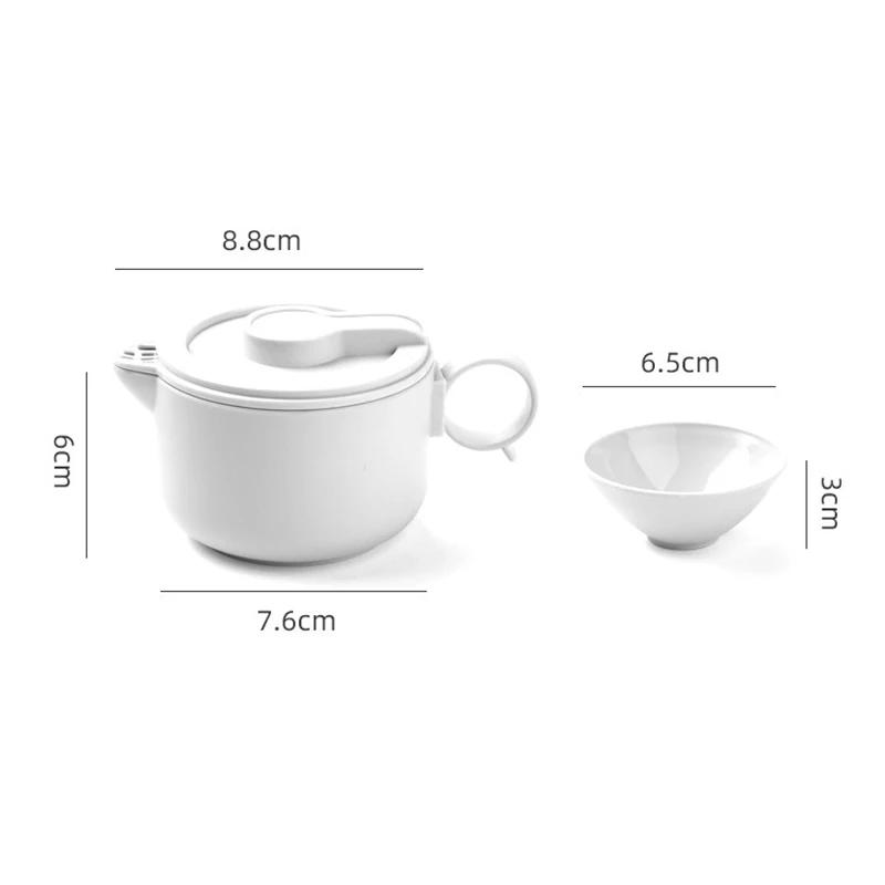 Portable Tea Kettle Outdoor Travel Not Easily Broken Teaware Detachable Handle High Temperature Resistance PP Tea Cup Tea Set