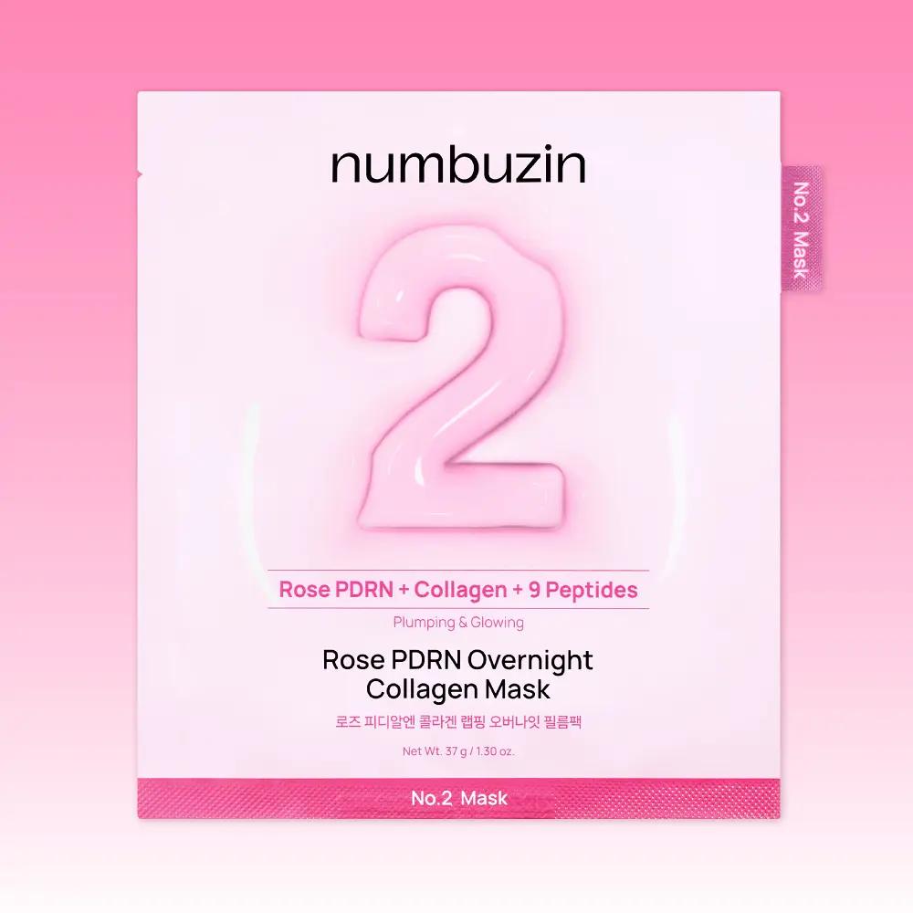 NUMBUZIN No.2 Rose PDRN Collagen Wrapping Overnight Film Mask Hydrating Plumping Care 37g X 4ea