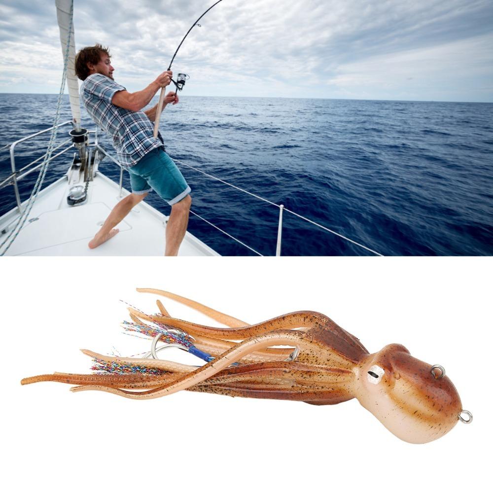 

Soft Artificial Squid Lure TPE Fishing Octopus Lure Durable Squid Jig Bait Deep Sea Fishing хакі
