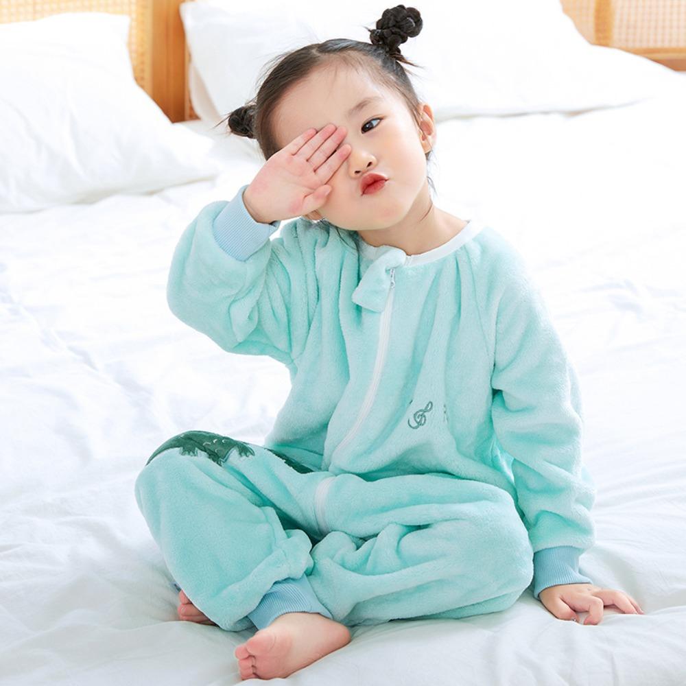 Pigiama a gamba divisa per bambini Autunno Inverno Tutina in flanella per neonati Sacco a pelo per neonati e bambini Tuta