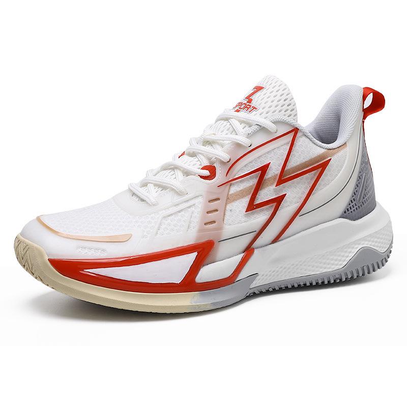 Basketball Shoes Men's and Women's Mesh Breathable Non-slip Wear-resistant Shock Absorption Actual Combat Lightweight Soft Sole Student Fluorescent