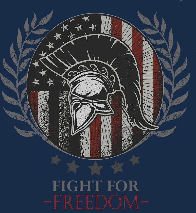 

Fight for Freedom American Flag Sparta Helmet Slogan TShirt 100 Cotton ONeck Short Sleeve Casual Mens Tshirt Size S3XL 4XL