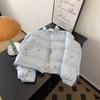 Womens Striped Short Puffer Jacket Winter Warm Cotton Coat Petite Girls