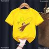 Summer Cute Children's Clothing Curious George Monkey Cartoon Print Yellow T-Shirt