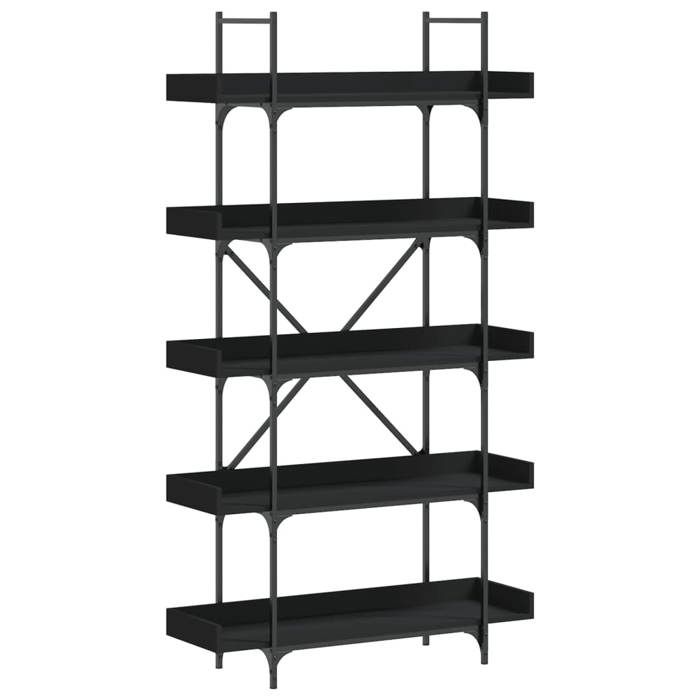 VidaXL 5-Tier Bookcase Black 100x33x180.5 Cm Engineered Wood 837697