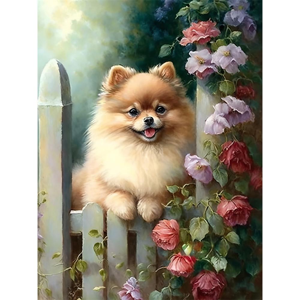Pomeranian Cartoon Dog Animal Diamond Painting Cross Stitch Kit Pixel Mosaic Embroidery Home Decor 5D DIY Art Drawing Hanging