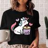 Cute Cartoon Sausage Dog Cute Dog T-shirt Round Neck Women's Cotton T-shirt Women's Short Sleeved Casual T-shirt