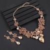 Exaggerated Retro Necklace Earrings Two-Piece Women'S Evening Dress Banquet Gemstone Accessories