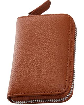 Credit Card Card Genuine Large Skimming Bellows [STREAM] [Toughness & Elegance] Case, Holder, Leather, Capacity, Men's, Women's, Prevention, (Camel)