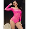 Sexy Erotic Rhinestones Bodysuit See Through Fishnet Long Sleeve Off Shoulder Tights Sexy Lingerie Porn Bodystocking Costumes