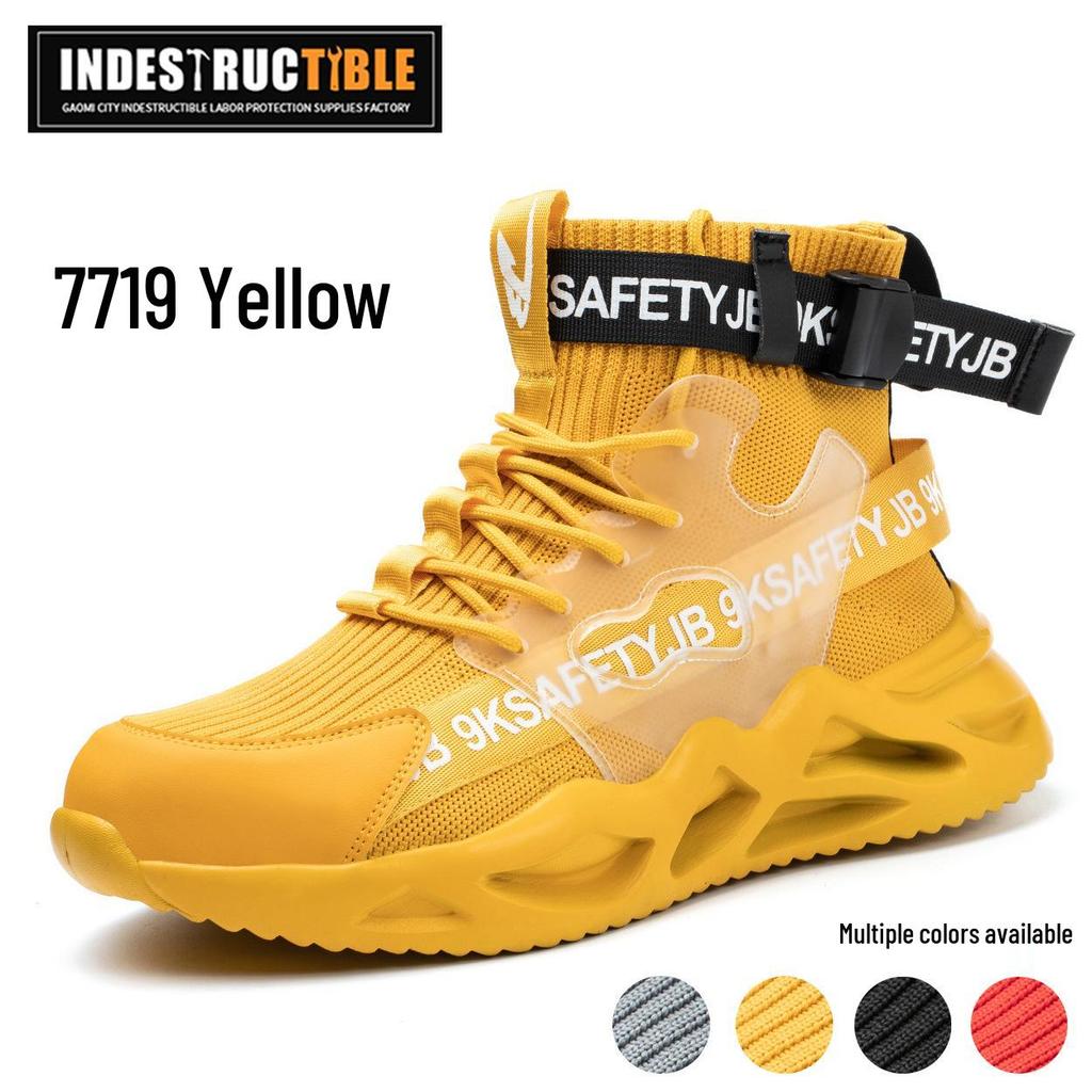 Men's Lightweight Anti-Smash, Anti-Puncture Safety Boots - Comfortable, Breathable, Soft Sole for Long Wear