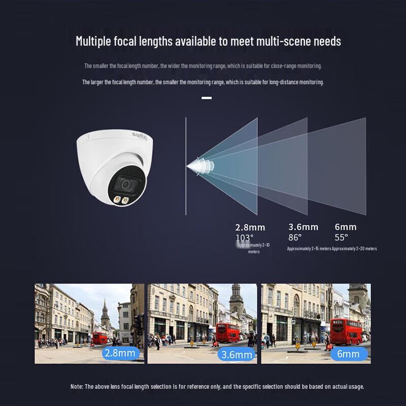 Dahua 2MP Full-Color PoE Dome IP Camera with Audio CN Plug (adapter Included)