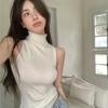 Backless Half-high Neck Camisole Tank Top Women's Inner Wear Fashionable Stylish Knitted Sleeveless Hot Girl Outerwear Summer Top