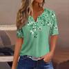 Women's T Shirt Tee Print Button Short Sleeve Daily Weekend Fashion Basic V- Neck Regular Top