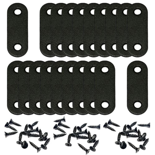 BTtime 20-Piece Set of Stainless Steel I-Shaped Shelf Brackets, Fixing Plates, Flat Furniture Fixings, Repair Reinforcement Plates, Connecting Bracket