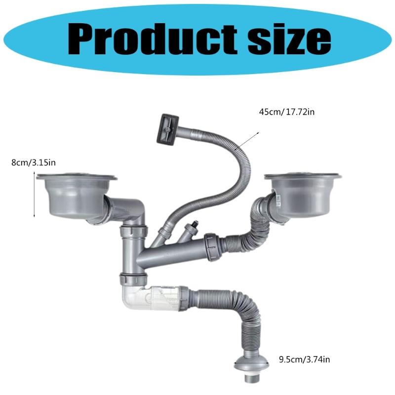 Set di Accessori Drenanti Robusti Comprensivo di Lavelli Singoli Doppi Assemblaggio Tubo di Scarico per Uso in Cucine Moderne