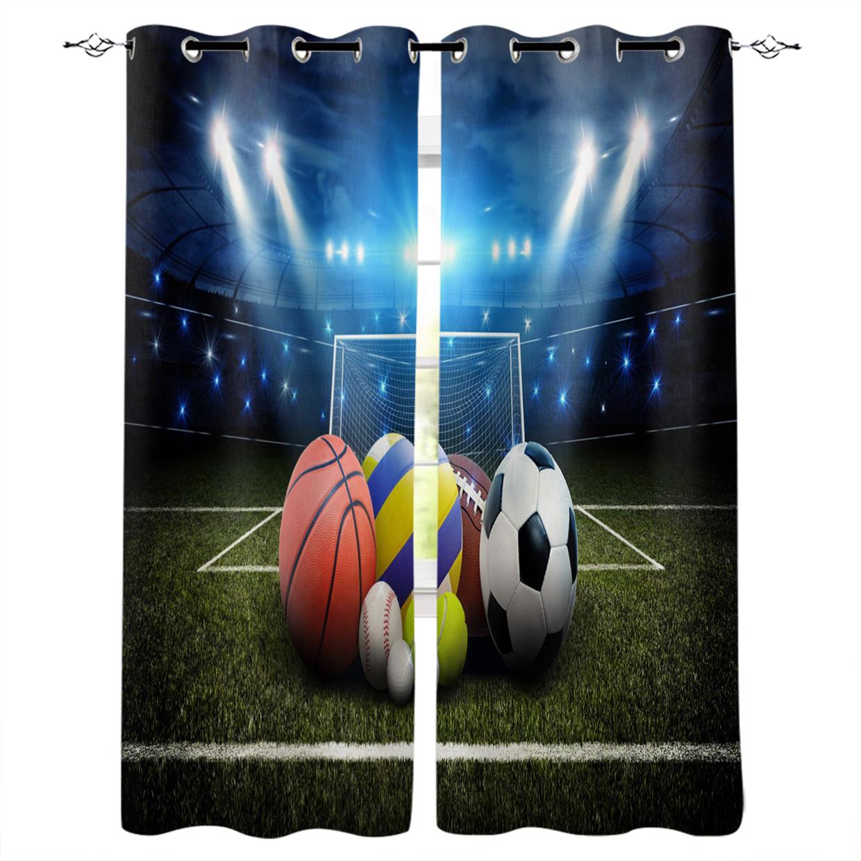 

Тонкие солнцезащитные шторы серии American Rugby, как у мальчиков в регби, шторы для украшения спальни, цифровая печать, индивидуальный стиль 100W130H(CM)40x51in&Grommet Top