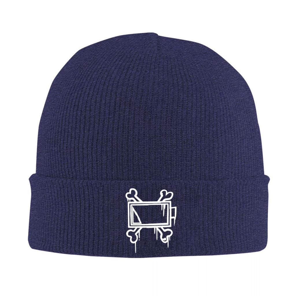 Uzi Doorman Bone Batttery Beanie Hats Bonnet Hats Adult Unisex Trendy Hippie Knit Hat Autumn Design Head Wrap Caps